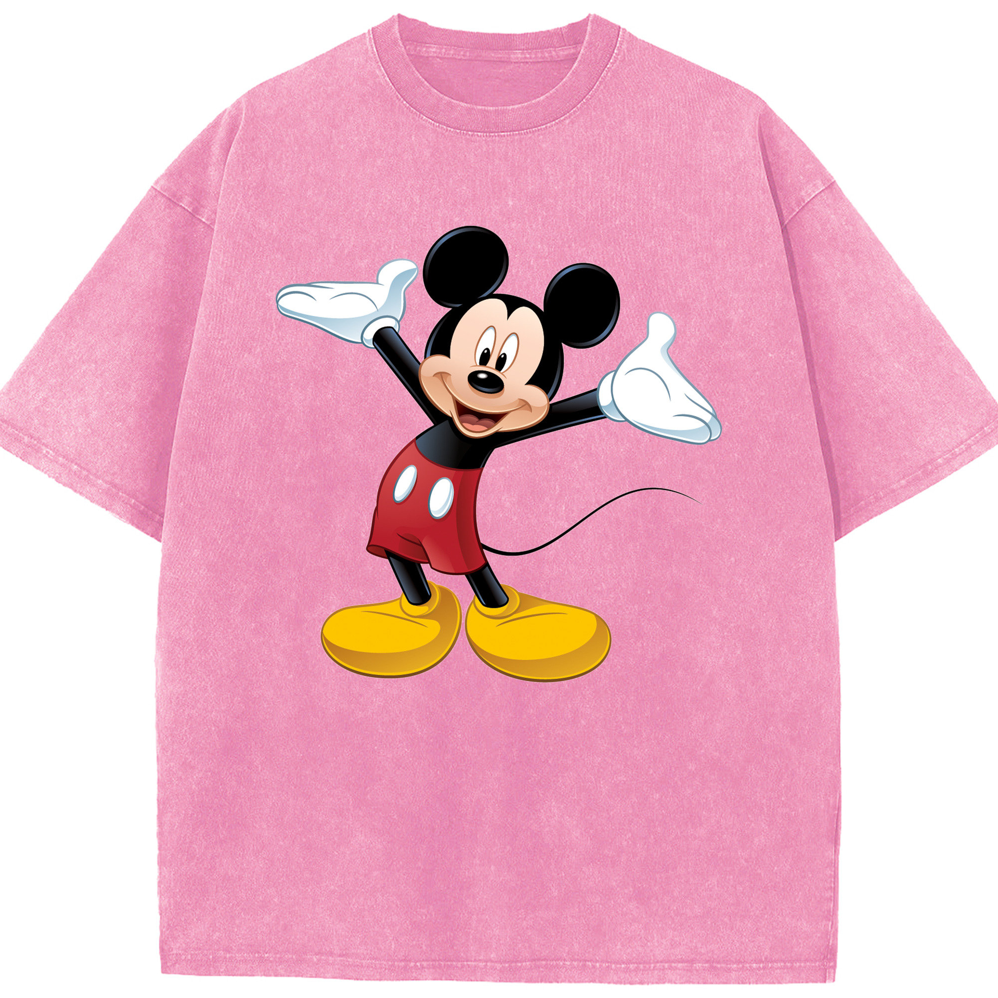 （画像用） ミッキーマウス Mickey Mouse 綿100% ヴィンテージ風 半袖Tシャツ（フロントプリント）